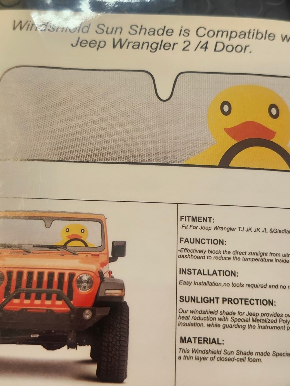 Jeep Wrangler Sunshade